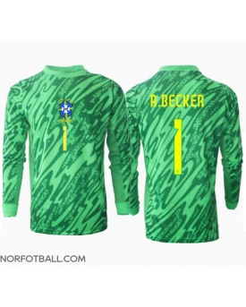 Billige Fotballdrakt Brasil Alisson Becker #1 Keeper Replika Hjemmedrakt Copa America 2024 Langermet